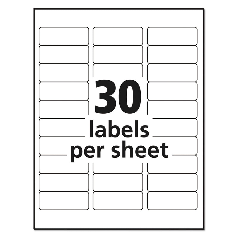 Avery Matte Clear Easy Peel Mailing Labels w/ Sure Feed Technology, Inkjet Printers, 1 x 2.63, Clear, 30/Sheet, 10 Sheets/Pack