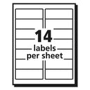 Avery Matte Clear Easy Peel Mailing Labels w/ Sure Feed Technology, Inkjet Printers, 1.33 x 4, Clear, 14/Sheet, 25 Sheets/Pack