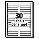 Avery Removable File Folder Labels with Sure Feed Technology, 0.66 x 3.44, White, 30/Sheet, 25 Sheets/Pack