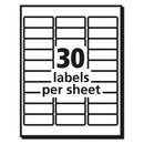 Avery Matte Clear Easy Peel Mailing Labels w/ Sure Feed Technology, Inkjet Printers, 1 x 2.63, Clear, 30/Sheet, 25 Sheets/Pack