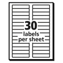 Avery Permanent TrueBlock File Folder Labels with Sure Feed Technology, 0.66 x 3.44, White, 30/Sheet, 25 Sheets/Pack