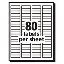 Avery Matte Clear Easy Peel Mailing Labels w/ Sure Feed Technology, Laser Printers, 0.5 x 1.75, Clear, 80/Sheet, 25 Sheets/Box