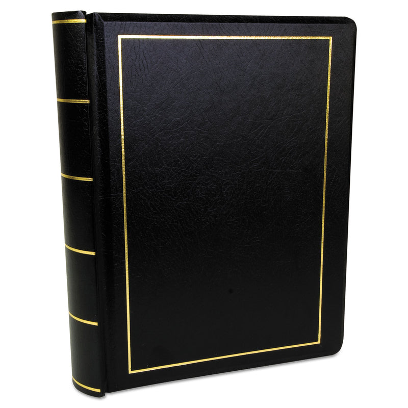 Wilson Jones Looseleaf Corporation Minute Book, 1 Subject, Unruled, Black/Gold Cover, 11 x 8.5, 250 Sheets