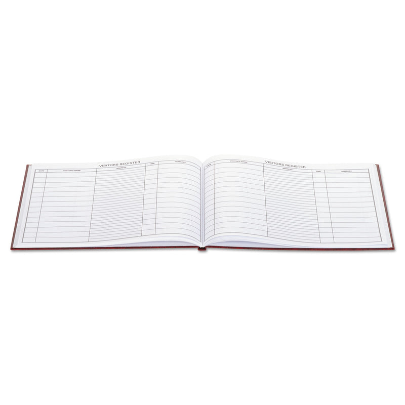 Wilson Jones Visitor Register Book, 5 Column Format, Red Cover, 10.5 x 8.5 Sheets, 112 Sheets/Book