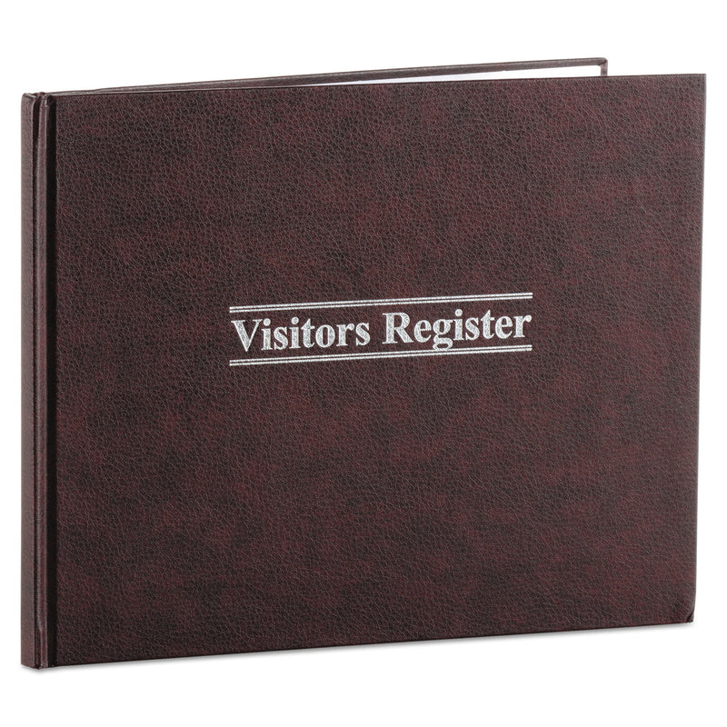 Wilson Jones Visitor Register Book, 5 Column Format, Red Cover, 10.5 x 8.5 Sheets, 112 Sheets/Book