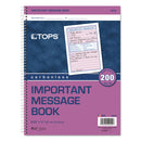 TOPS Telephone Message Book, Fax/Mobile Section, Two-Part Carbonless, 5.5 x 3.88, 4/Page, 200 Forms