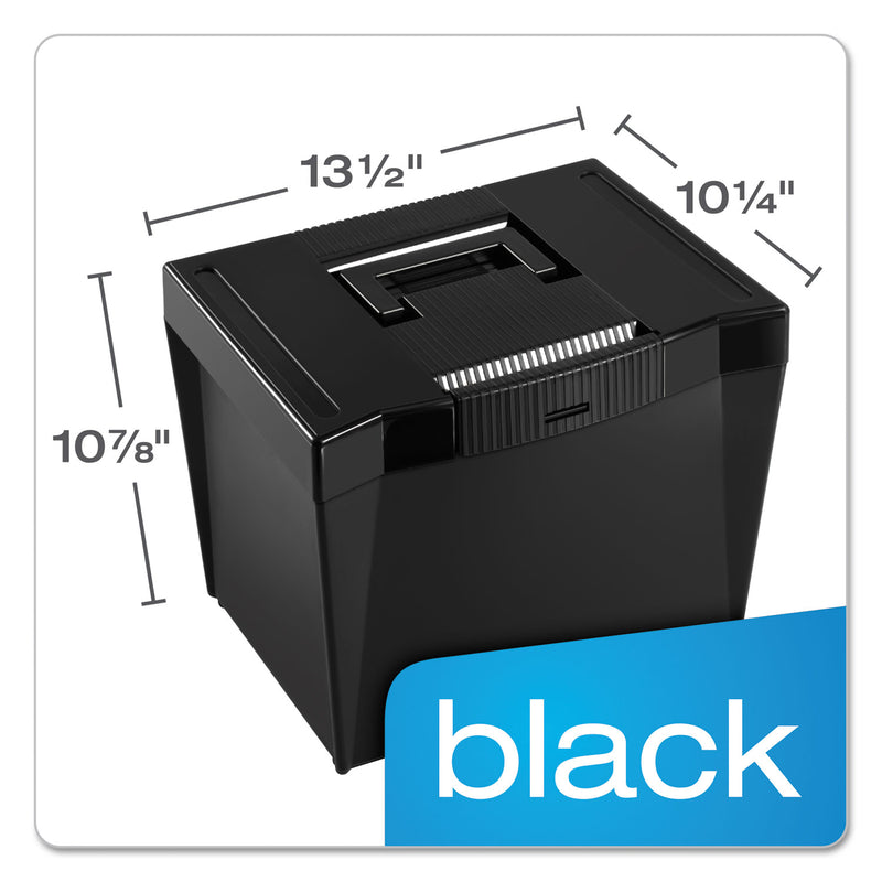 Pendaflex Portable Letter Size File Box, Letter Files, 13.5" x 10.25" x 10.88", Black