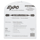 EXPO 2-in-1 Dry Erase Markers, Fine/Broad Chisel Tips, Assorted Colors, 8/Pack