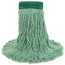 Boardwalk Super Loop Wet Mop Head, Cotton/Synthetic Fiber, 5" Headband, Medium Size, Green