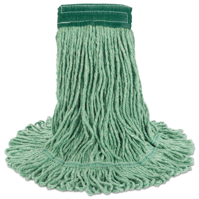 Boardwalk Super Loop Wet Mop Head, Cotton/Synthetic Fiber, 5" Headband, Medium Size, Green