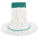 Boardwalk Super Loop Wet Mop Head, Cotton/Synthetic Fiber, 5" Headband, Medium Size, White