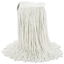 Boardwalk Premium Cut-End Wet Mop Heads, Cotton, 24oz, White, 12/Carton