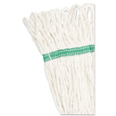 Boardwalk Super Loop Wet Mop Head, Cotton/Synthetic Fiber, 5" Headband, Medium Size, White, 12/Carton