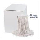 Boardwalk Premium Cut-End Wet Mop Heads, Cotton, 24oz, White, 12/Carton