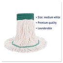 Boardwalk Super Loop Wet Mop Head, Cotton/Synthetic Fiber, 5" Headband, Medium Size, White, 12/Carton