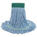 Boardwalk Super Loop Wet Mop Head, Cotton/Synthetic Fiber, 5" Headband, Medium Size, Blue