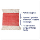 Boardwalk Super Loop Wet Mop Head, Cotton/Synthetic Fiber, 5" Headband, Large Size, White, 12/Carton