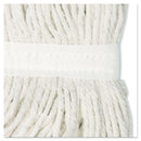 Boardwalk Cut-End Wet Mop Head, Rayon, No. 24, White, 12/Carton