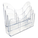 deflecto 3-Tier Document Organizer w/6 Removable Dividers, 14w x 3.5d x 11.5h, Clear