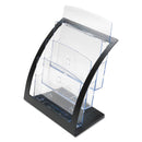 deflecto 3-Tier Literature Holder, Leaflet Size, 11.25w x 6.94d x 13.31h, Black