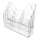 deflecto 3-Tier Document Organizer w/6 Removable Dividers, 14w x 3.5d x 11.5h, Clear