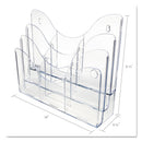 deflecto 3-Tier Document Organizer w/6 Removable Dividers, 14w x 3.5d x 11.5h, Clear