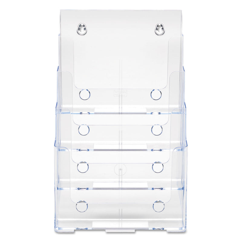 deflecto 4-Compartment DocuHolder, Magazine Size, 9.38w x 7d x 13.63h, Clear