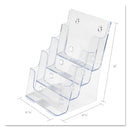 deflecto 4-Compartment DocuHolder, Booklet Size, 6.88w x 6.25d x 10h, Clear