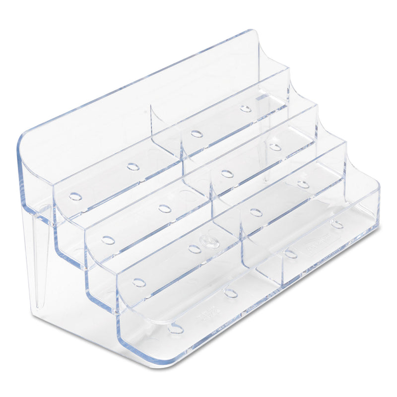 deflecto 8-Pocket Business Card Holder, Holds 400 Cards, 7.78 x 3.5 x 3.38, Plastic, Clear