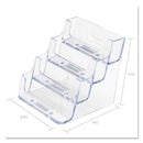 deflecto 4-Pocket Business Card Holder, Holds 200 Cards, 3.94 x 3.5 x 3.75, Plastic, Clear