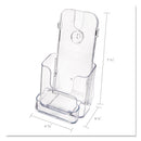 deflecto DocuHolder for Countertop/Wall-Mount w/Card Holder, 4.38w x 4.25d x 7.75h, Clear