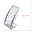 deflecto 3-Tier Literature Holder, Leaflet Size, 6.75w x 6.94d x 13.31h, Silver