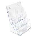 deflecto 6-Compartment DocuHolder, Leaflet Size, 9.63w x 6.25d x 12.63h, Clear
