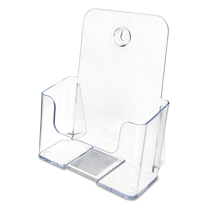 deflecto DocuHolder for Countertop/Wall-Mount, Booklet Size, 6.5w x 3.75d x 7.75h, Clear