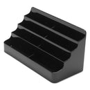 deflecto 8-Tier Recycled Business Card Holder, Holds 400 Cards, 7.88 x 3.88 x 3.38, Plastic, Black