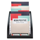 deflecto 3-Tier Literature Holder, Leaflet Size, 11.25w x 6.94d x 13.31h, Black