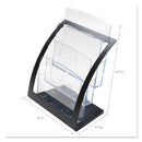 deflecto 3-Tier Literature Holder, Leaflet Size, 11.25w x 6.94d x 13.31h, Black