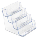 deflecto 4-Pocket Business Card Holder, Holds 200 Cards, 3.94 x 3.5 x 3.75, Plastic, Clear