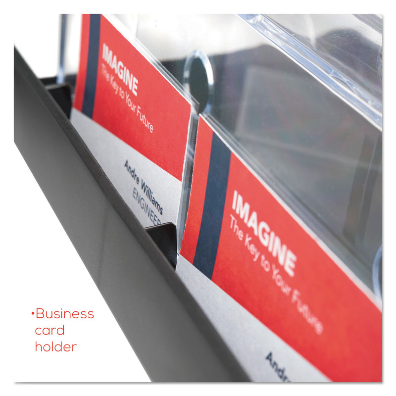 deflecto 3-Tier Literature Holder, Leaflet Size, 11.25w x 6.94d x 13.31h, Black