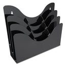 deflecto 3-Tier Document Organizer w/6 Removable Dividers, 13.38w x 3.5d x 11.5h, Black