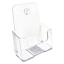 deflecto DocuHolder for Countertop/Wall-Mount, Booklet Size, 6.5w x 3.75d x 7.75h, Clear