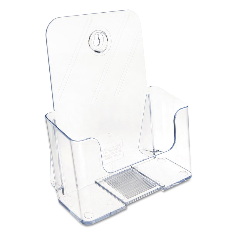 deflecto DocuHolder for Countertop/Wall-Mount, Booklet Size, 6.5w x 3.75d x 7.75h, Clear