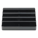 deflecto 8-Tier Recycled Business Card Holder, Holds 400 Cards, 7.88 x 3.88 x 3.38, Plastic, Black
