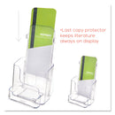 deflecto DocuHolder for Countertop/Wall-Mount w/Card Holder, 4.38w x 4.25d x 7.75h, Clear