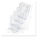 deflecto 4-Compartment DocuHolder, Leaflet Size, 4.88w x 6.13d x 10h, Clear