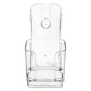 deflecto DocuHolder for Countertop/Wall-Mount w/Card Holder, 4.38w x 4.25d x 7.75h, Clear