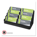 deflecto 8-Tier Recycled Business Card Holder, Holds 400 Cards, 7.88 x 3.88 x 3.38, Plastic, Black