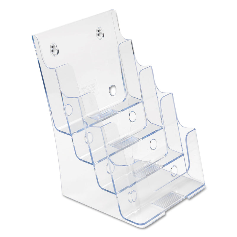 deflecto 4-Compartment DocuHolder, Booklet Size, 6.88w x 6.25d x 10h, Clear