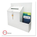 deflecto Suggestion Box Literature Holder with Locking Top, 13.75 x 3.63 x 13.94, Plastic, White