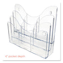 deflecto 3-Tier Document Organizer w/6 Removable Dividers, 14w x 3.5d x 11.5h, Clear